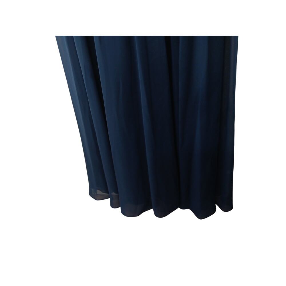New Mac Duggal IEENA Navy Chiffon Gown Size 10 Formal Evening Bridesmaid Dress - Picture 11 of 16